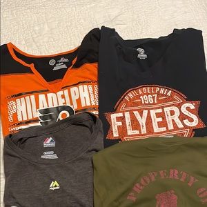 Lot of 4 women’s sports tshirts. 2 of them size large and 2 of them size XL.